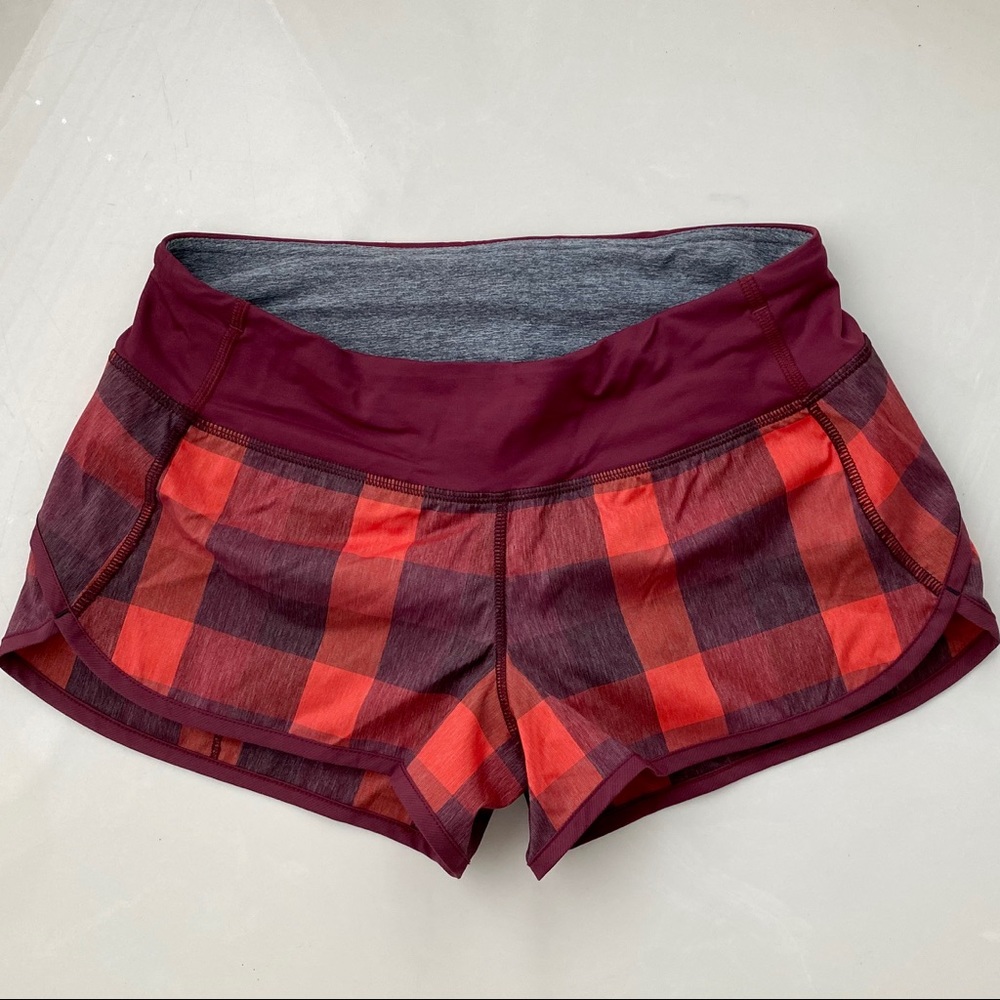 Lululemon Speed Short Plaid size 4 NWOT
